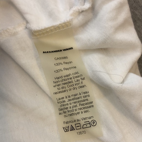 T by Alexander Wang Long Sleeve Pocket T-Shirt White L - Picture 9 of 9